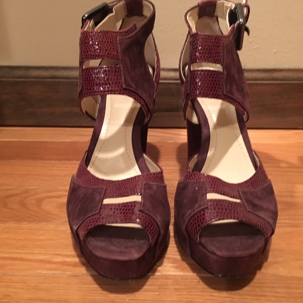 Calvin Klein Burgundy Block Heels